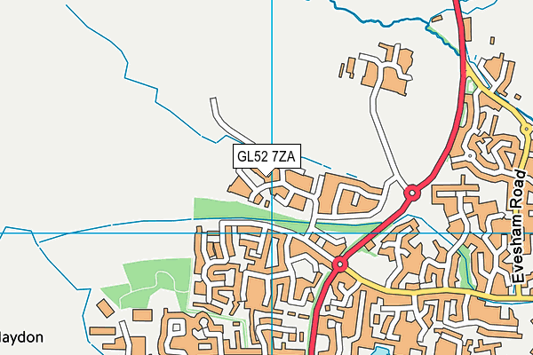 GL52 7ZA map - OS VectorMap District (Ordnance Survey)