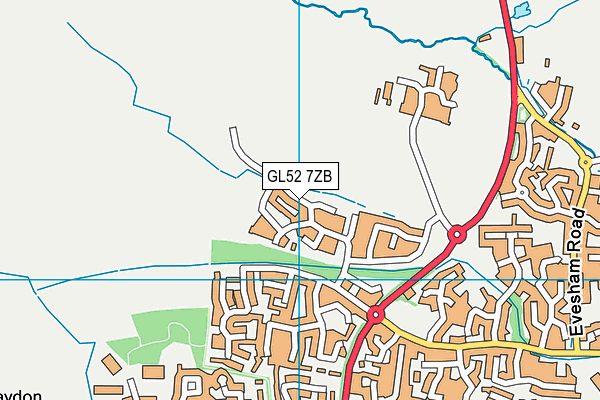 GL52 7ZB map - OS VectorMap District (Ordnance Survey)