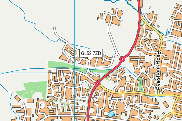 GL52 7ZD map - OS VectorMap District (Ordnance Survey)