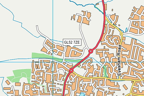 GL52 7ZE map - OS VectorMap District (Ordnance Survey)