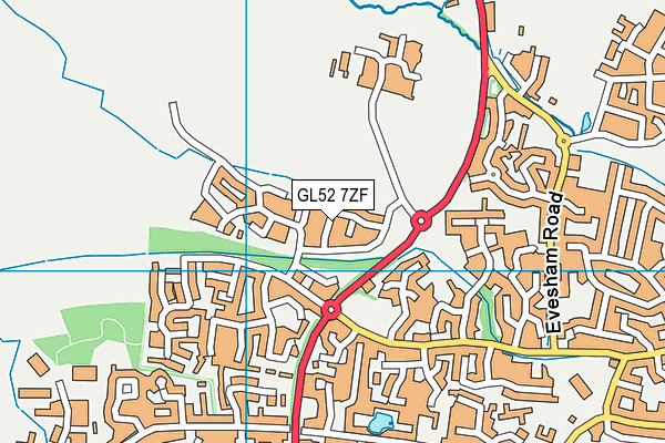 GL52 7ZF map - OS VectorMap District (Ordnance Survey)