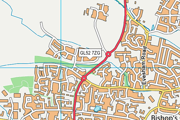 GL52 7ZG map - OS VectorMap District (Ordnance Survey)