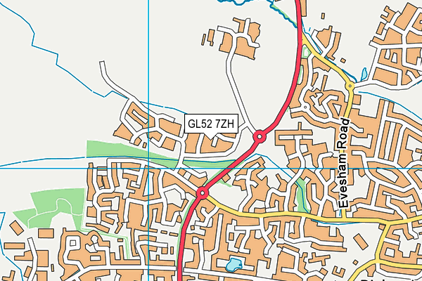 GL52 7ZH map - OS VectorMap District (Ordnance Survey)