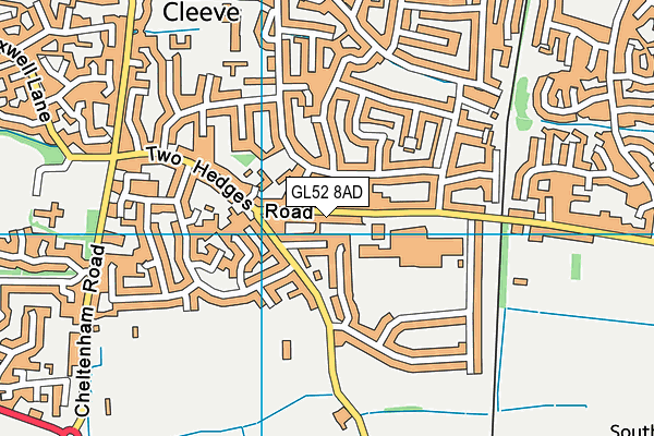GL52 8AD map - OS VectorMap District (Ordnance Survey)