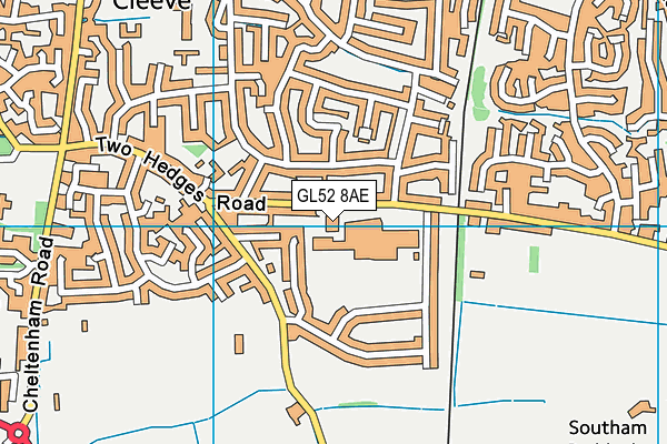 Cleeve School map (GL52 8AE) - OS VectorMap District (Ordnance Survey)