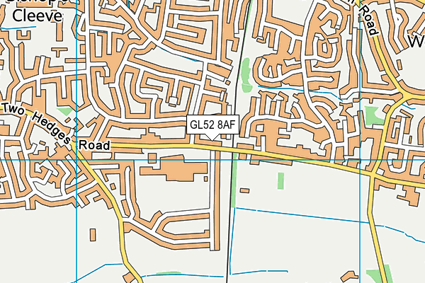 GL52 8AF map - OS VectorMap District (Ordnance Survey)
