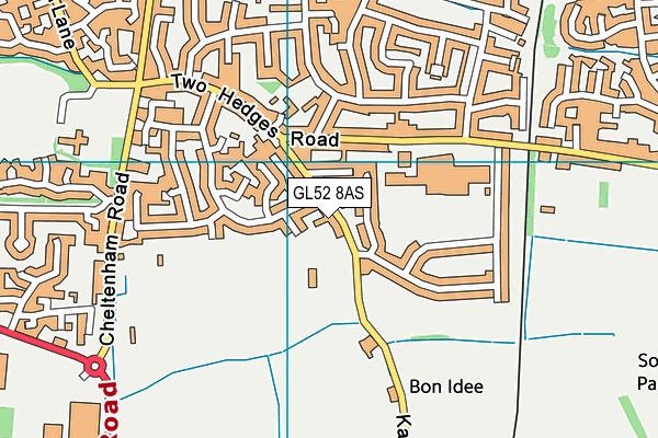 GL52 8AS map - OS VectorMap District (Ordnance Survey)