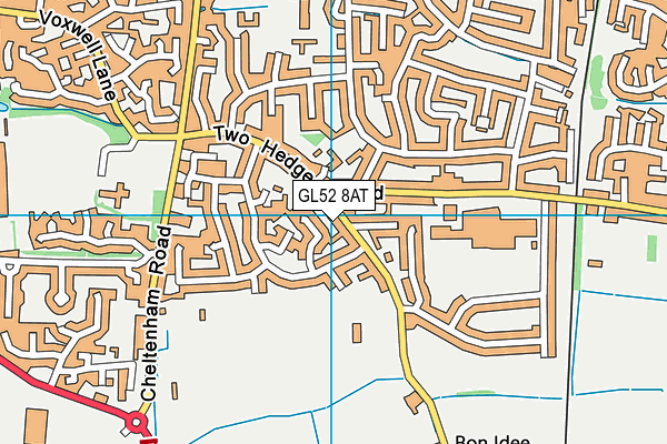 GL52 8AT map - OS VectorMap District (Ordnance Survey)