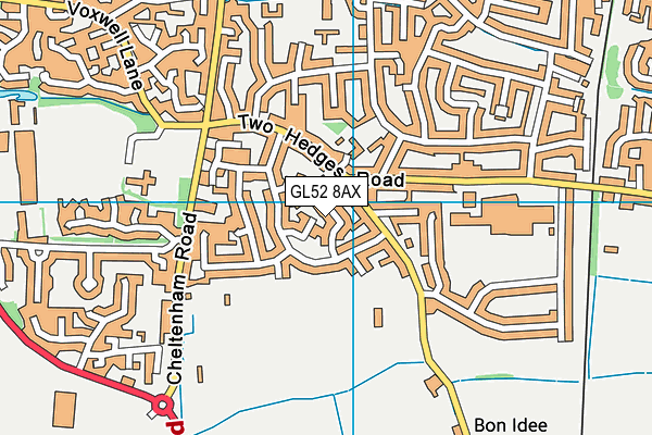GL52 8AX map - OS VectorMap District (Ordnance Survey)