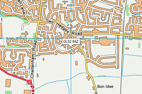 GL52 8AZ map - OS VectorMap District (Ordnance Survey)