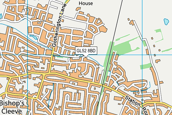 GL52 8BD map - OS VectorMap District (Ordnance Survey)