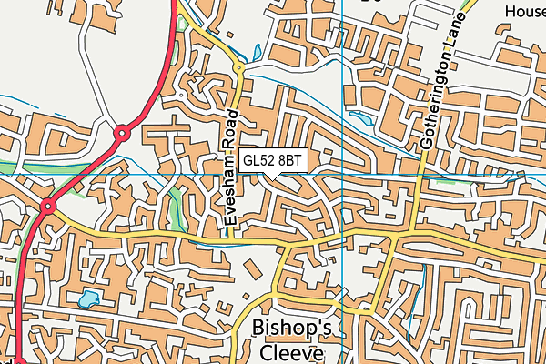 GL52 8BT map - OS VectorMap District (Ordnance Survey)