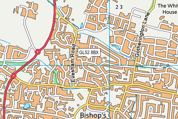 GL52 8BX map - OS VectorMap District (Ordnance Survey)