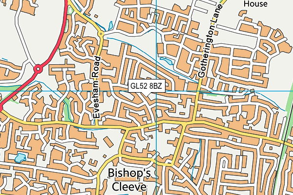 GL52 8BZ map - OS VectorMap District (Ordnance Survey)