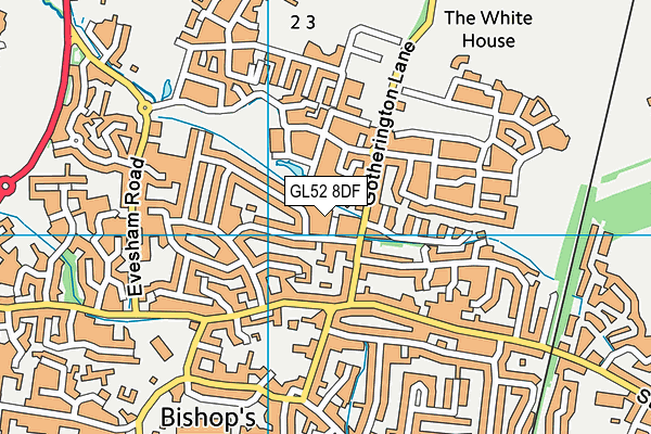 GL52 8DF map - OS VectorMap District (Ordnance Survey)