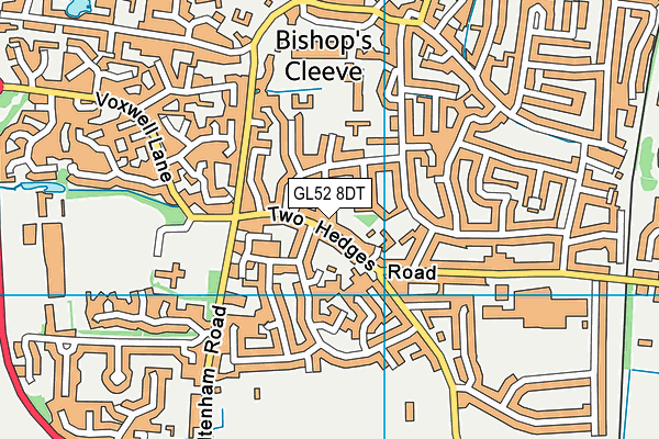 GL52 8DT map - OS VectorMap District (Ordnance Survey)