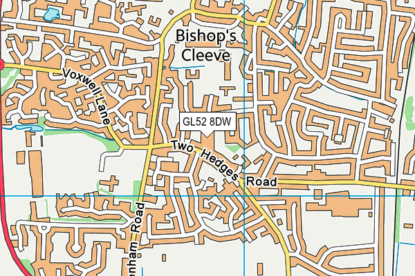 GL52 8DW map - OS VectorMap District (Ordnance Survey)