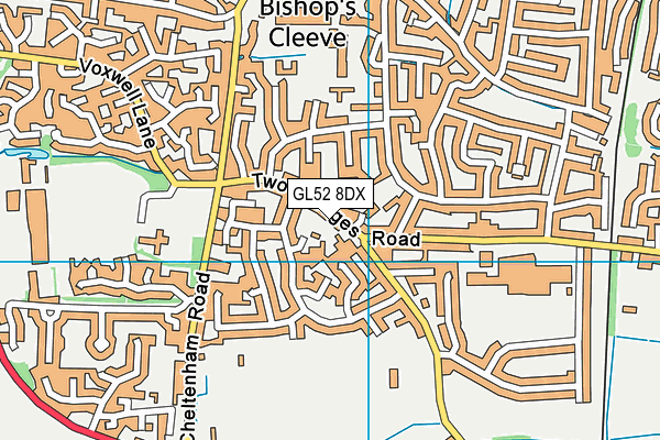 GL52 8DX map - OS VectorMap District (Ordnance Survey)