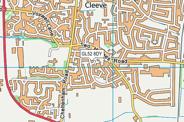GL52 8DY map - OS VectorMap District (Ordnance Survey)