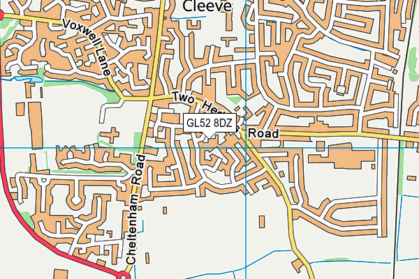 GL52 8DZ map - OS VectorMap District (Ordnance Survey)