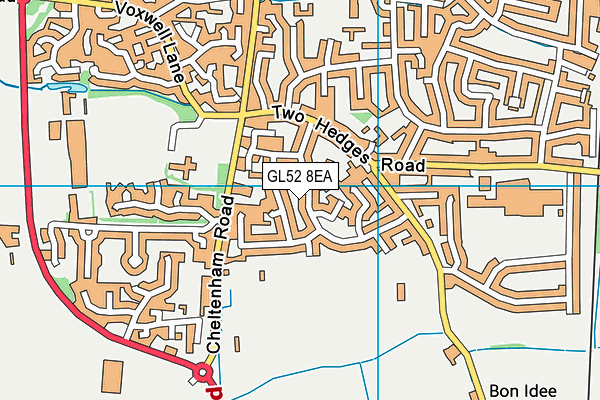 GL52 8EA map - OS VectorMap District (Ordnance Survey)