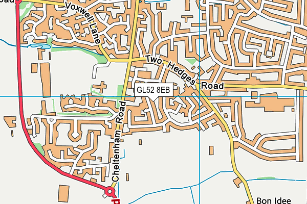 GL52 8EB map - OS VectorMap District (Ordnance Survey)