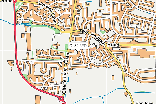 GL52 8ED map - OS VectorMap District (Ordnance Survey)