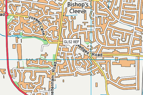 GL52 8EF map - OS VectorMap District (Ordnance Survey)