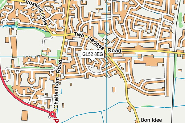 GL52 8EG map - OS VectorMap District (Ordnance Survey)