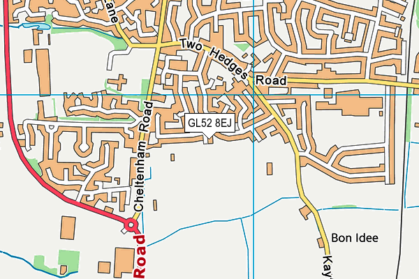 GL52 8EJ map - OS VectorMap District (Ordnance Survey)