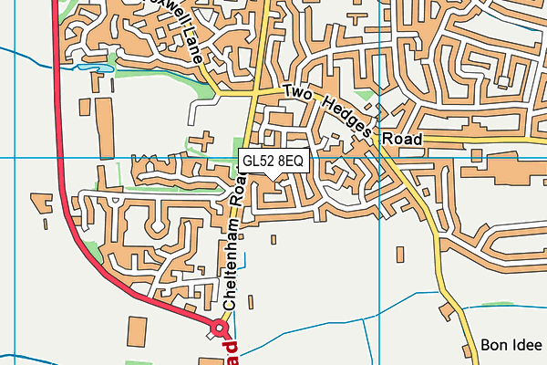 GL52 8EQ map - OS VectorMap District (Ordnance Survey)