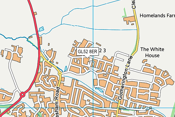 GL52 8ER map - OS VectorMap District (Ordnance Survey)