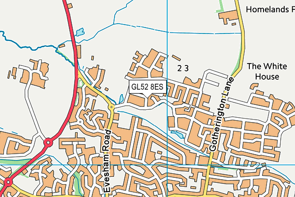 GL52 8ES map - OS VectorMap District (Ordnance Survey)