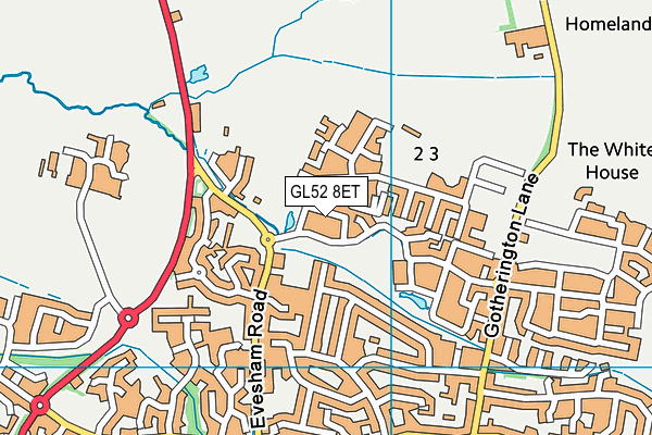 GL52 8ET map - OS VectorMap District (Ordnance Survey)