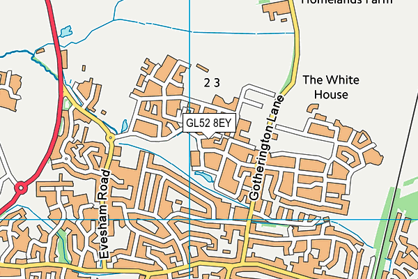 GL52 8EY map - OS VectorMap District (Ordnance Survey)