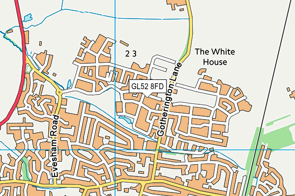 GL52 8FD map - OS VectorMap District (Ordnance Survey)