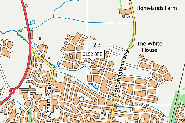 GL52 8FE map - OS VectorMap District (Ordnance Survey)