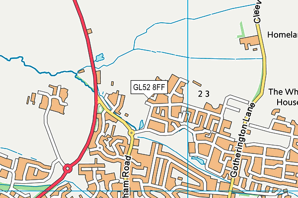 GL52 8FF map - OS VectorMap District (Ordnance Survey)