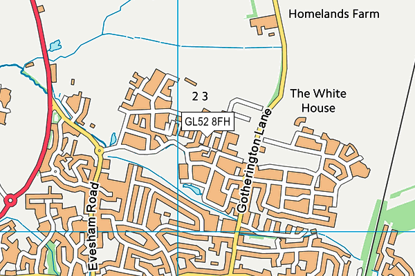 GL52 8FH map - OS VectorMap District (Ordnance Survey)