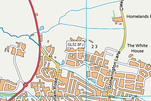 GL52 8FJ map - OS VectorMap District (Ordnance Survey)