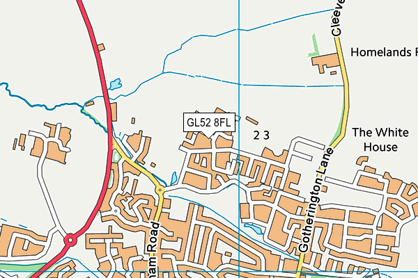 GL52 8FL map - OS VectorMap District (Ordnance Survey)