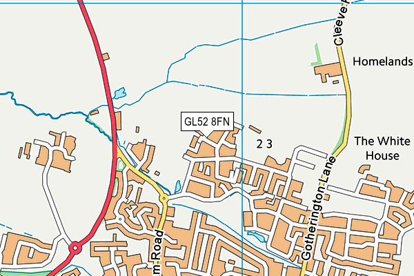 GL52 8FN map - OS VectorMap District (Ordnance Survey)