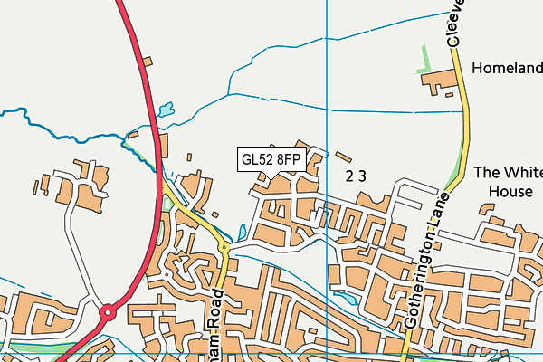 GL52 8FP map - OS VectorMap District (Ordnance Survey)