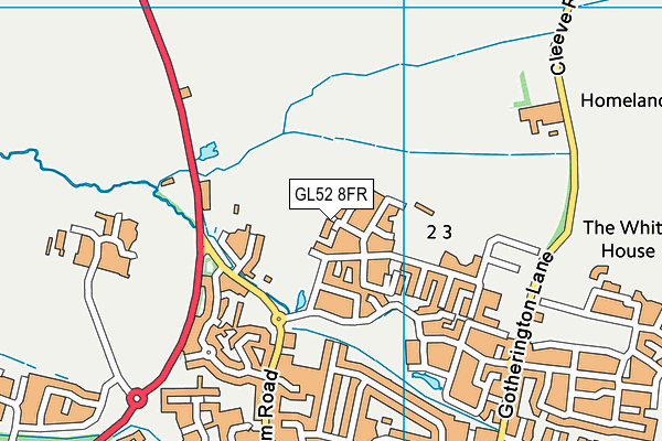 GL52 8FR map - OS VectorMap District (Ordnance Survey)