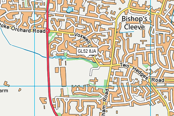 GL52 8JA map - OS VectorMap District (Ordnance Survey)