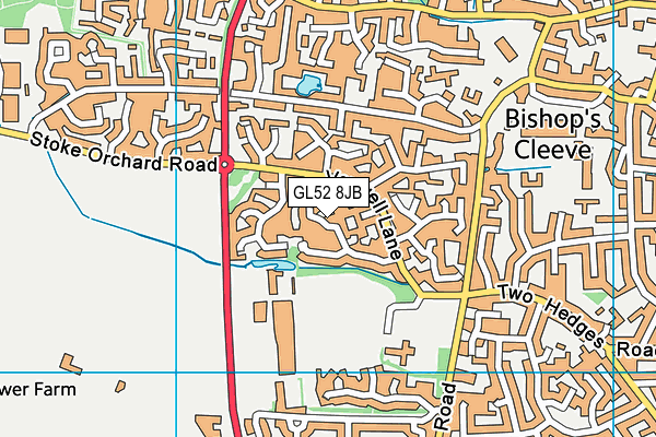 GL52 8JB map - OS VectorMap District (Ordnance Survey)