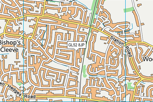 GL52 8JP map - OS VectorMap District (Ordnance Survey)
