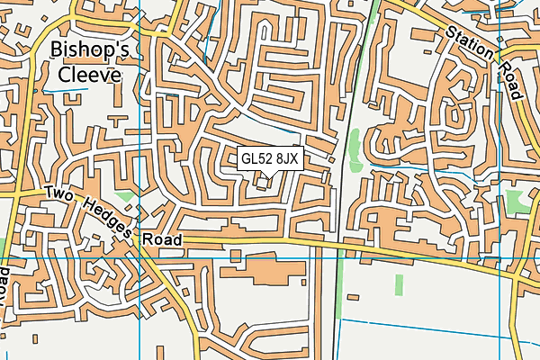 GL52 8JX map - OS VectorMap District (Ordnance Survey)