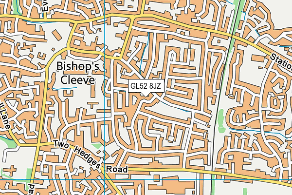 GL52 8JZ map - OS VectorMap District (Ordnance Survey)