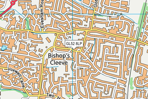 GL52 8LP map - OS VectorMap District (Ordnance Survey)